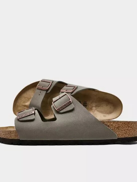 Men\'s BIRKENSTOCK Arizona Birkibuc Sandal Slides - STONE GREY 0151211 main image 7